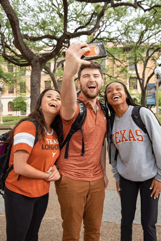 Three students taking a selfie